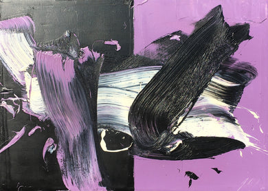 JAS   Compositie Zwart Violet Wit  50x70